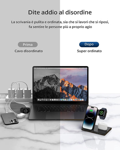 Caricatore Wireless 3 in 1