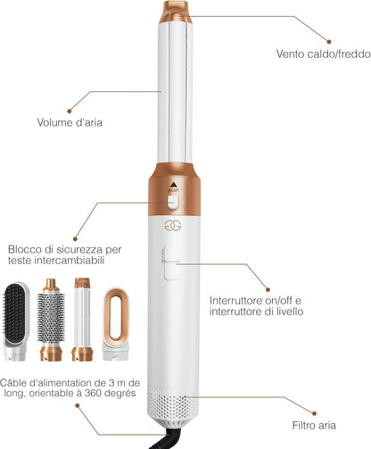 Spazzola Asciugacapelli 5 in 1 Multifunzione