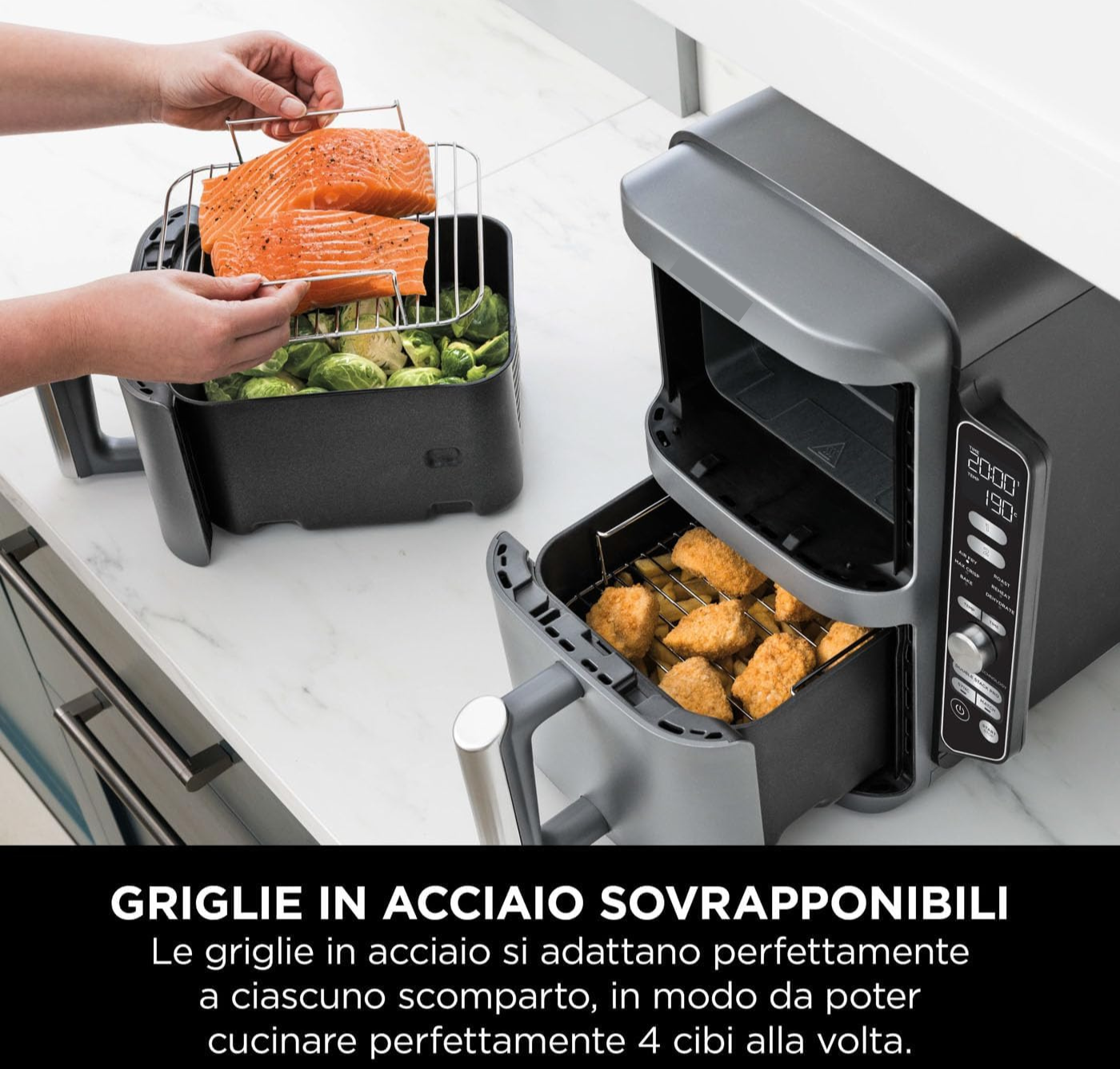 Friggitrice ad Aria XL con Doppio Cestello