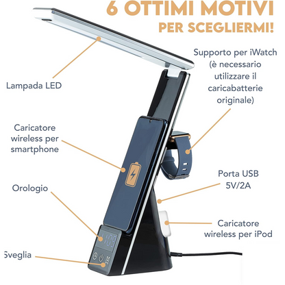 Stazione di Ricarica 3 in 1 con Luce LED