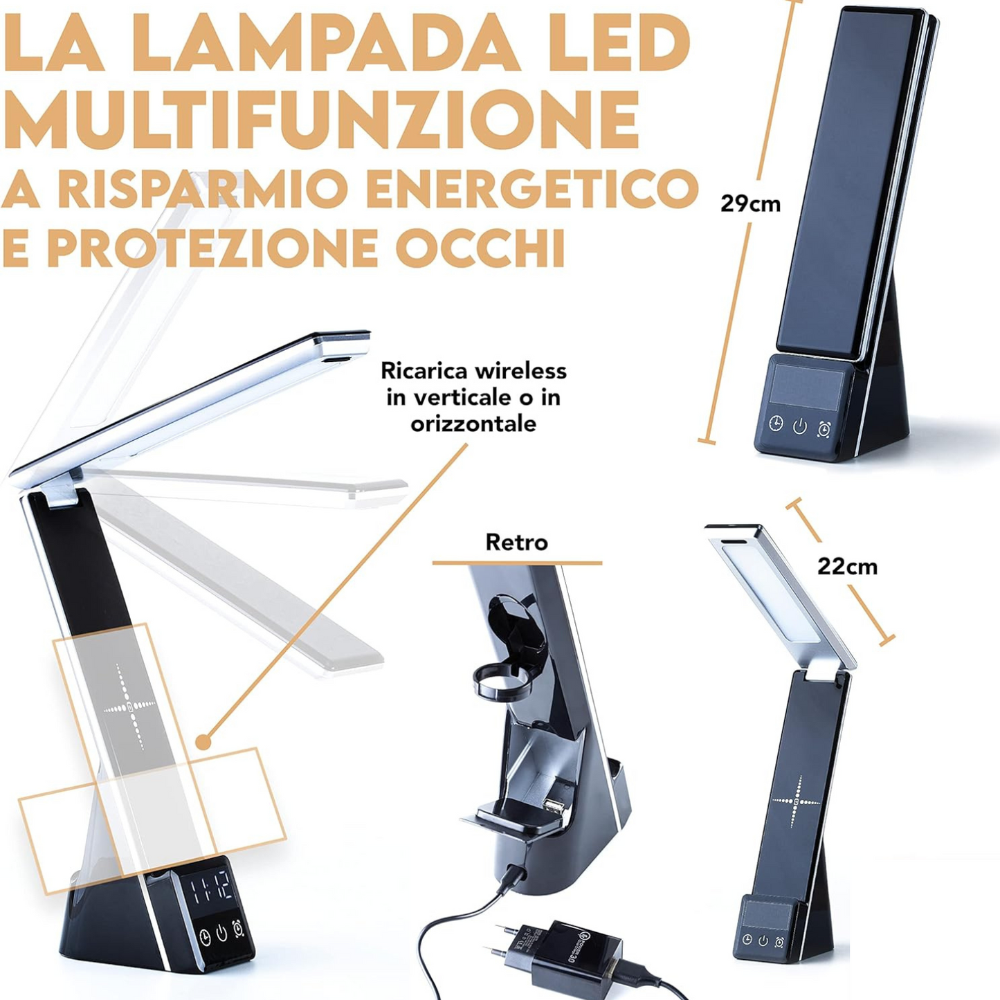 Stazione di Ricarica 3 in 1 con Luce LED